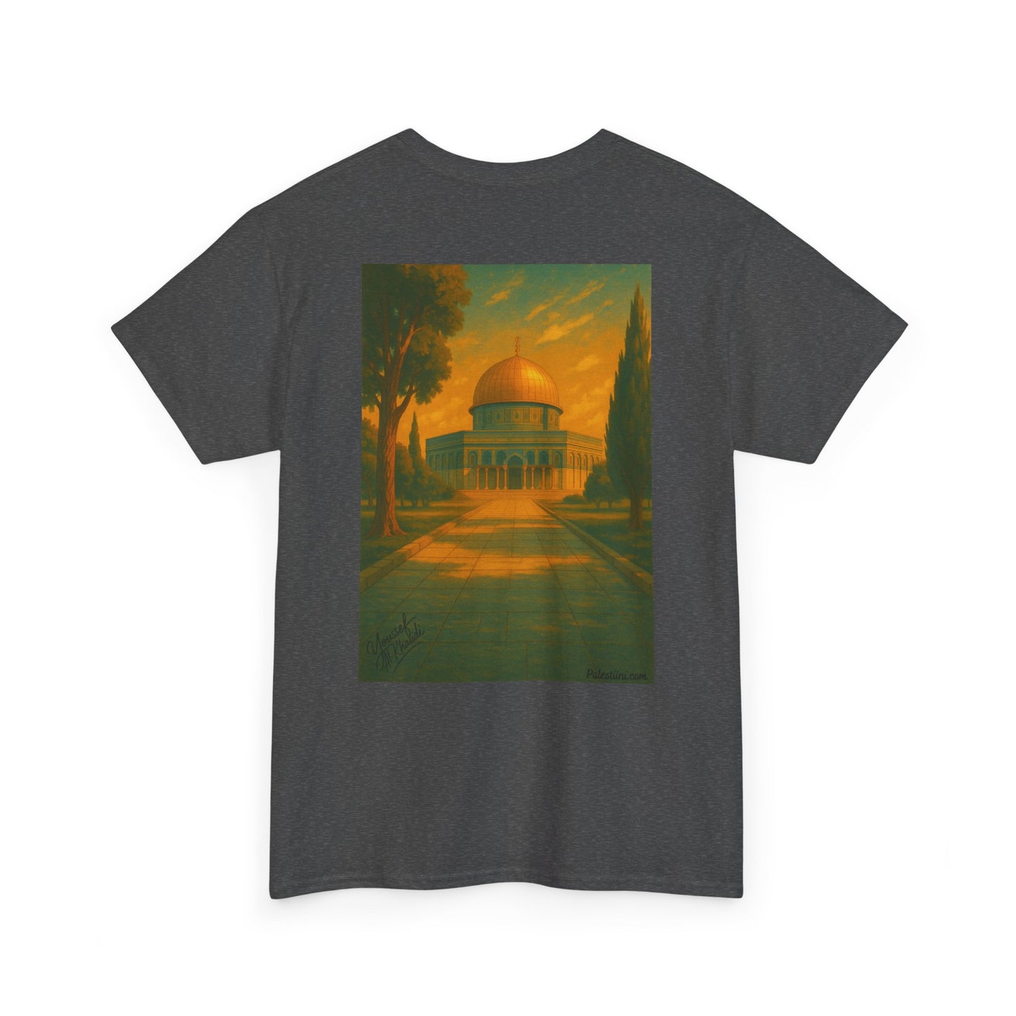Palestine t shirt - "Al-Quds Eternelle" - Impression Dos et Cœur