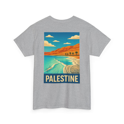 Tee shirt Palestine - "Vagues de Palestine" - Impression Dos