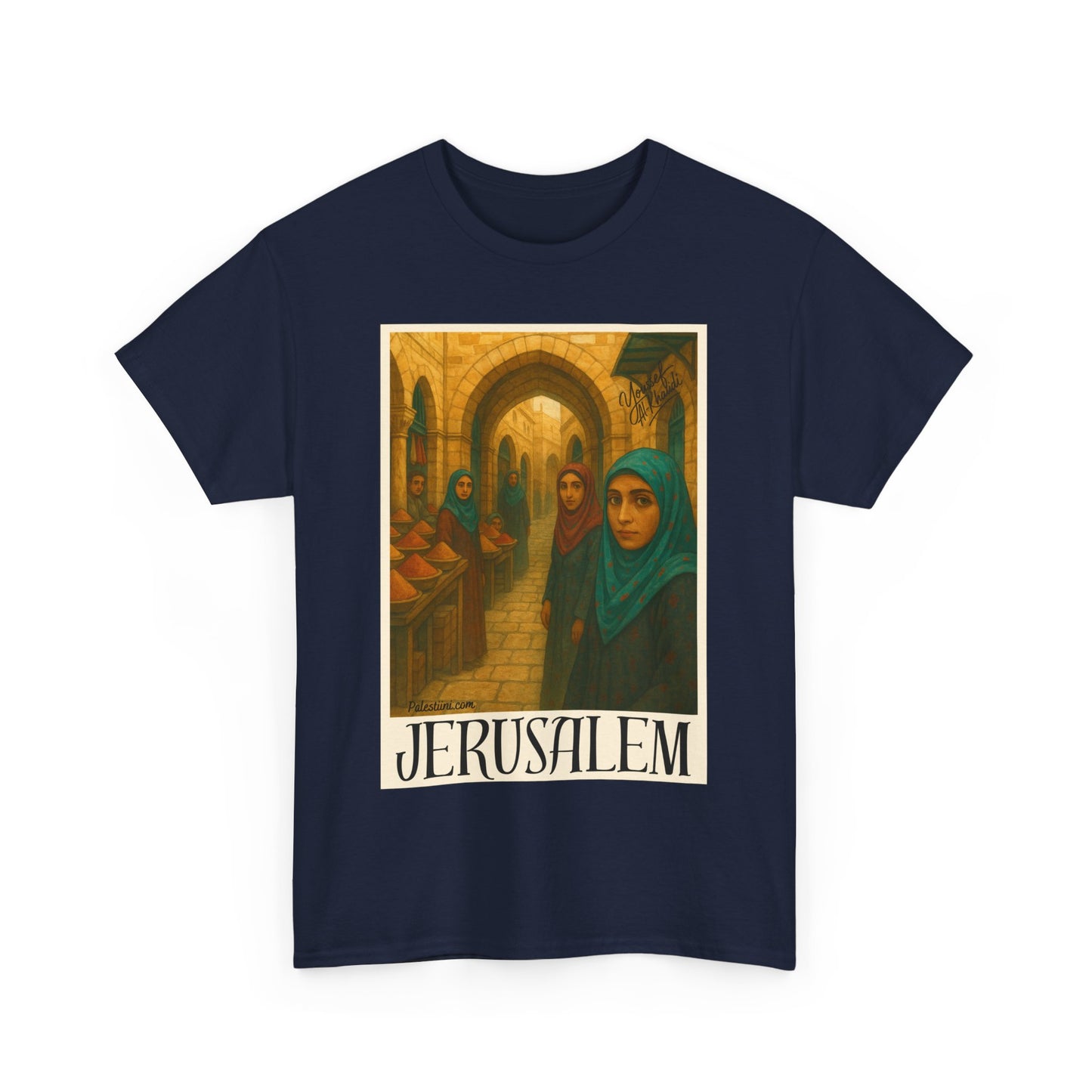 T-shirt Palestine - "Le Souk de Jerusalem" - Impression Devant