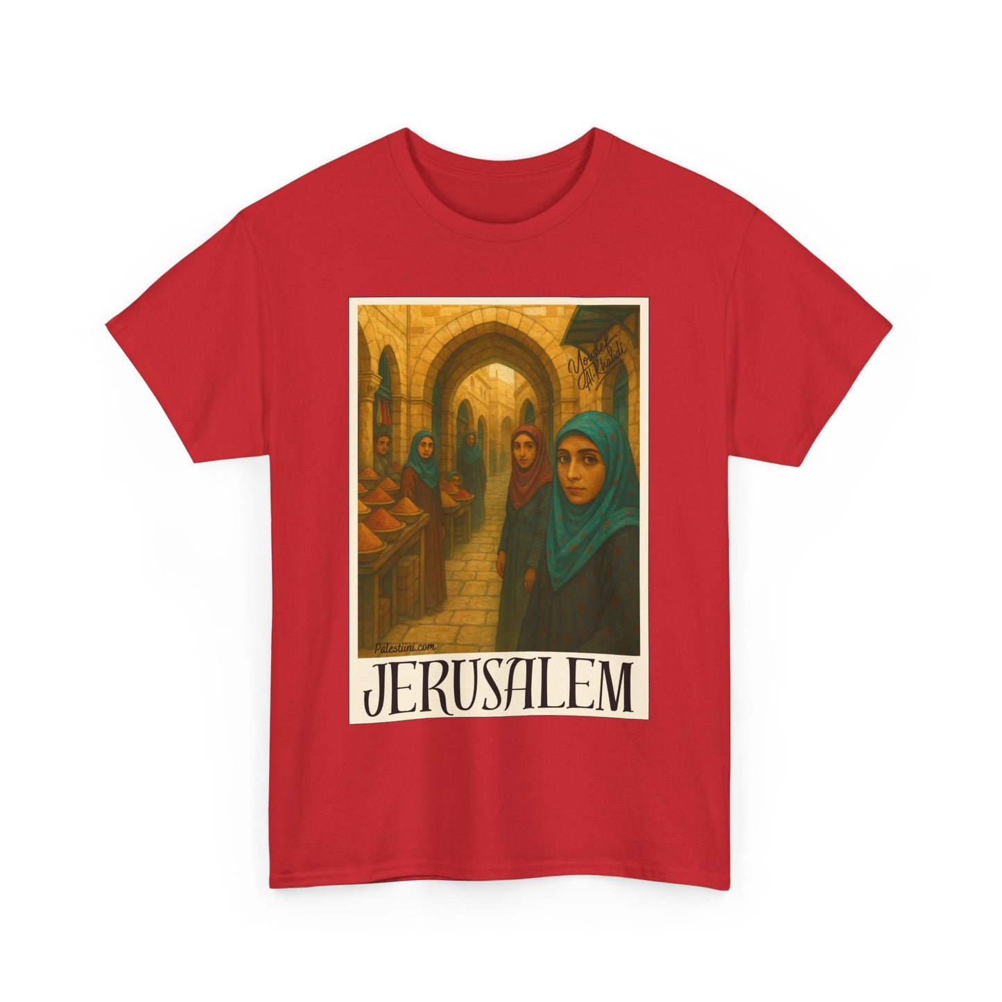 T-shirt Palestine - "Le Souk de Jerusalem" - Impression Devant