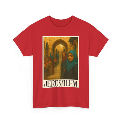 T-shirt Palestine - "Le Souk de Jerusalem" - Impression Devant