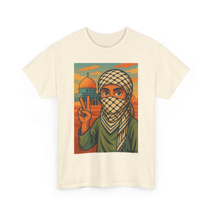 T shirt Palestine - "Paix & Héritage" - Impression Devant