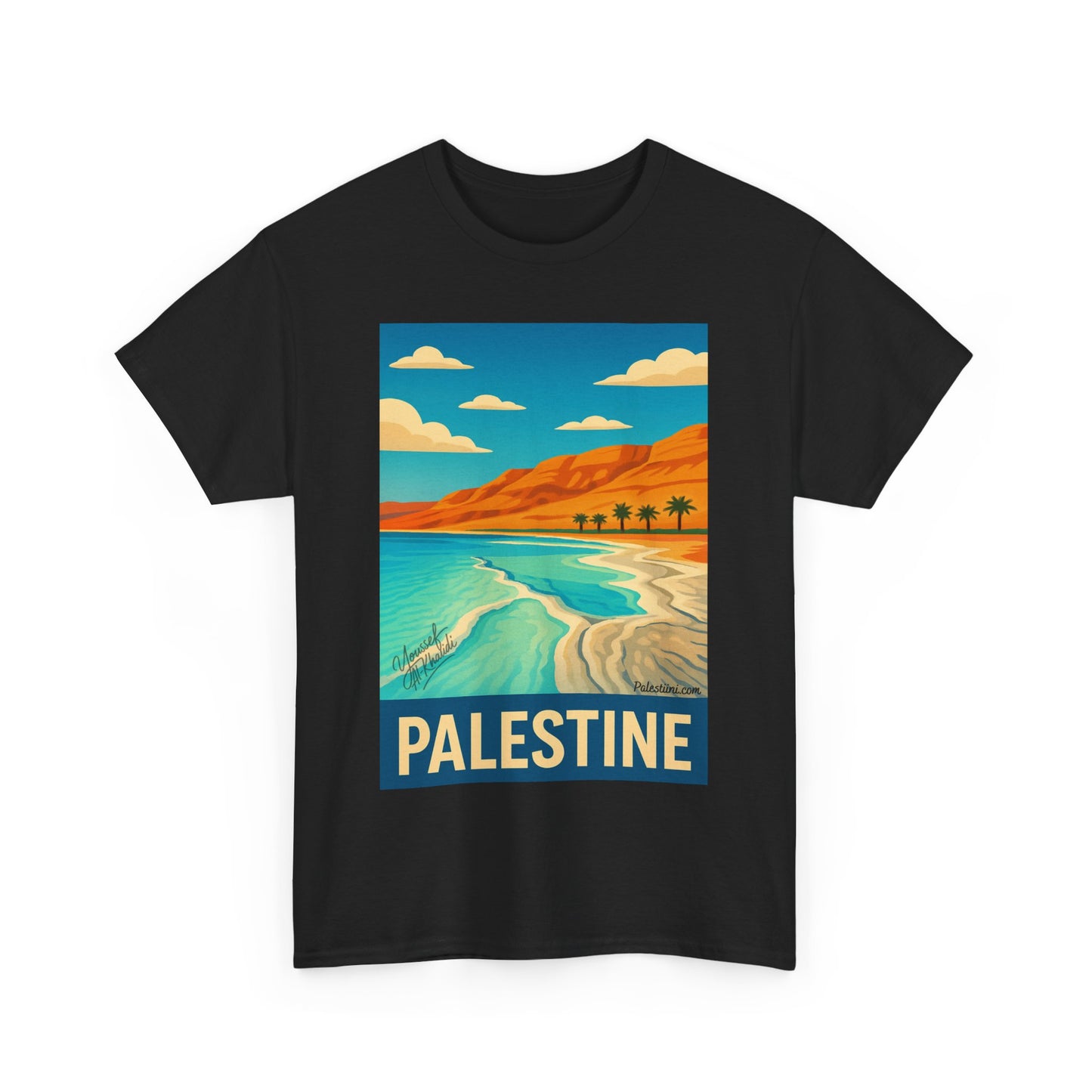 T-shirt Palestine - "Vagues de Palestine" - Impression Devant