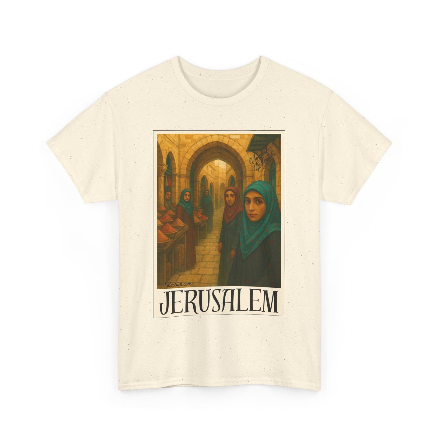 T-shirt Palestine - "Le Souk de Jerusalem" - Impression Devant