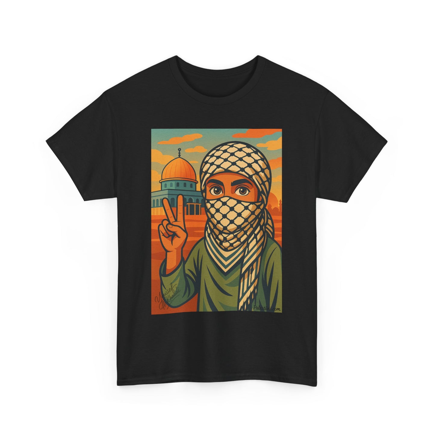 T shirt Palestine - "Paix & Héritage" - Impression Devant