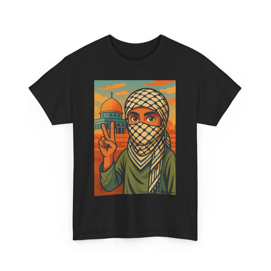 T shirt Palestine - "Paix & Héritage" - Impression Devant