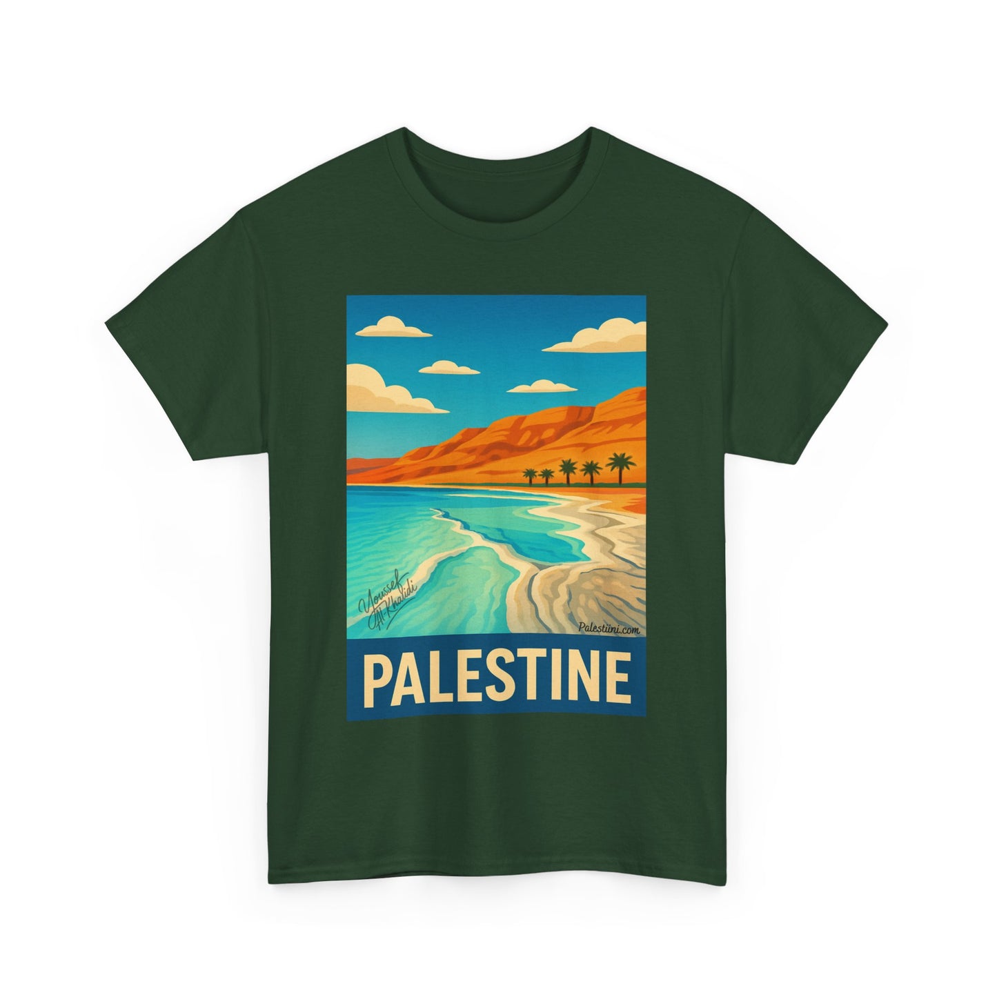 T-shirt Palestine - "Vagues de Palestine" - Impression Devant