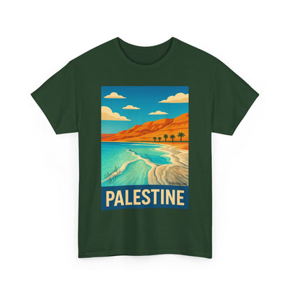 T-shirt Palestine - "Vagues de Palestine" - Impression Devant