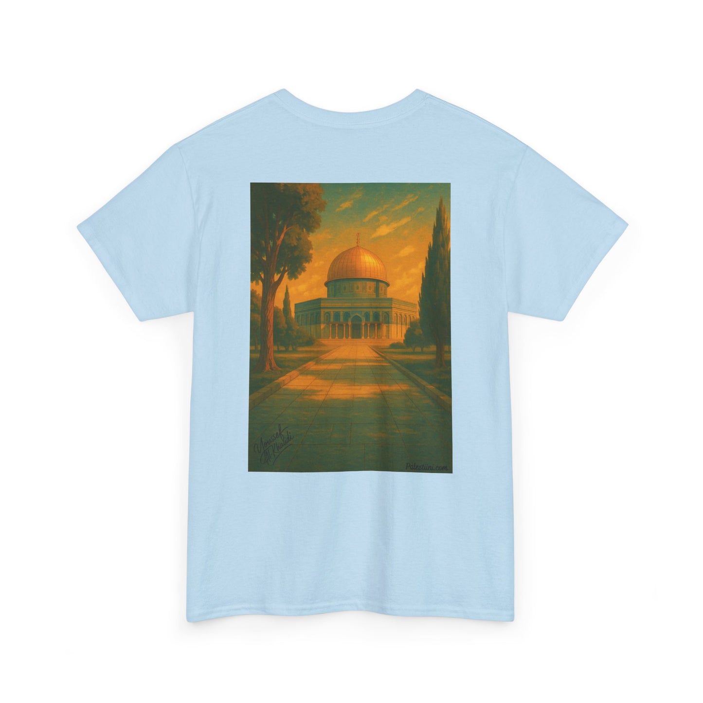 Palestine t shirt - "Al-Quds Eternelle" - Impression Dos et Cœur