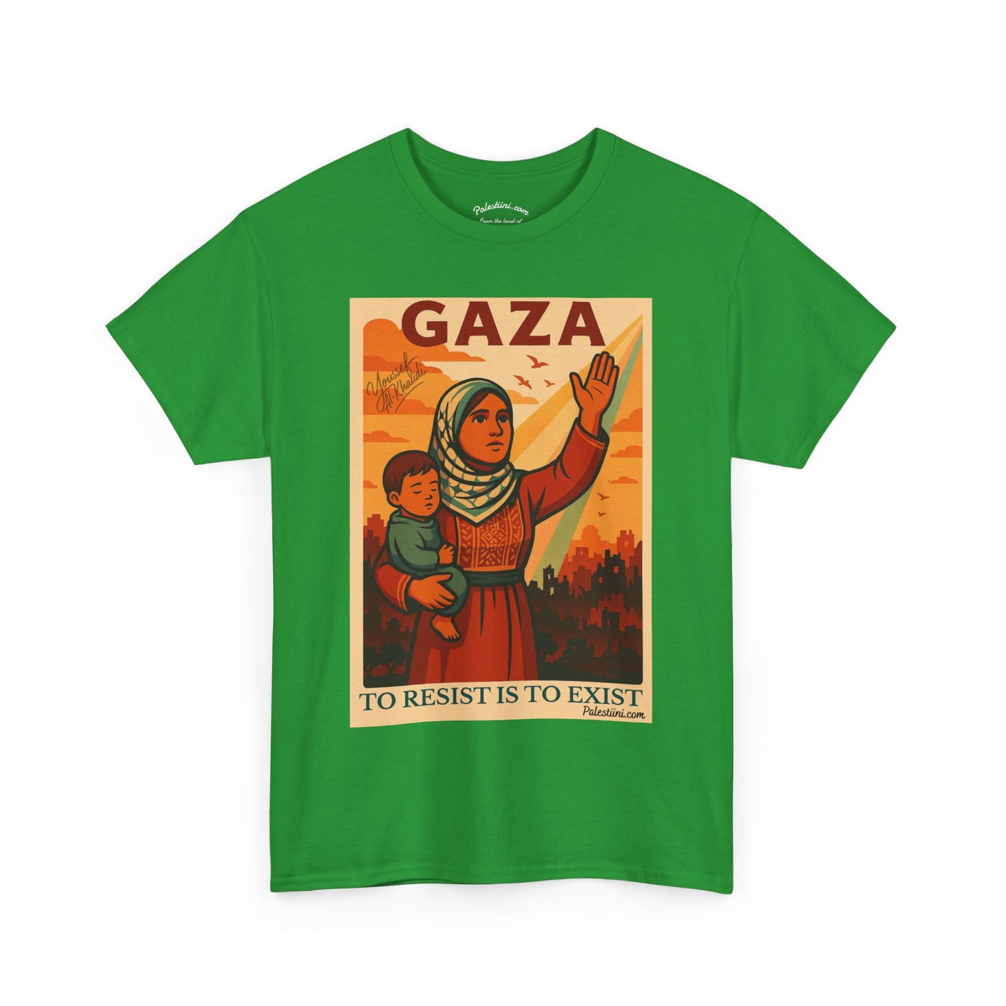 T-shirt Palestine - "Résister, c'est exister" - Impression Devant