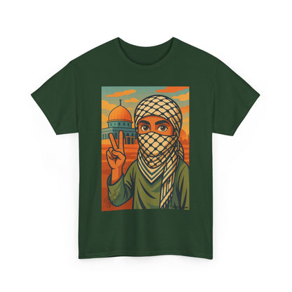 T shirt Palestine - "Paix & Héritage" - Impression Devant