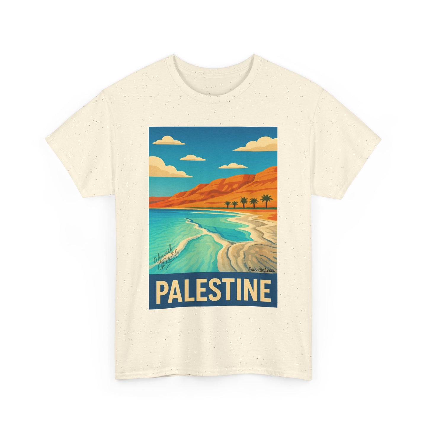 T-shirt Palestine - "Vagues de Palestine" - Impression Devant