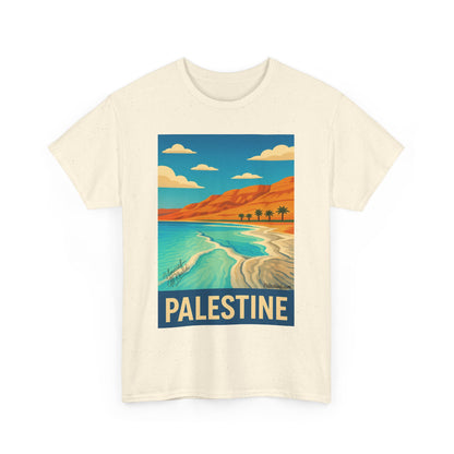 T-shirt Palestine - "Vagues de Palestine" - Impression Devant