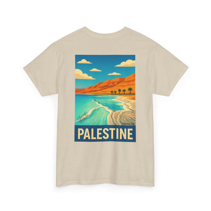 Tee shirt Palestine - "Vagues de Palestine" - Impression Dos