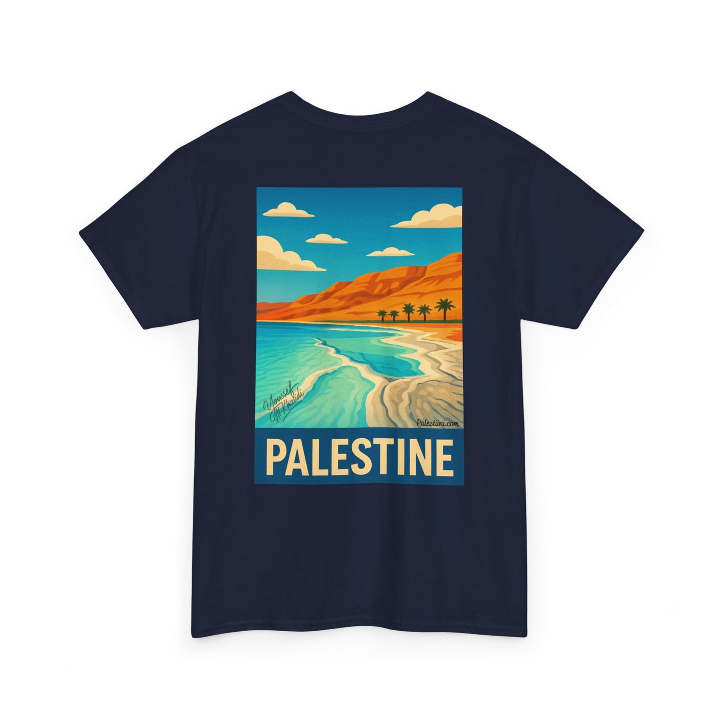 Tee shirt Palestine - "Vagues de Palestine" - Impression Dos