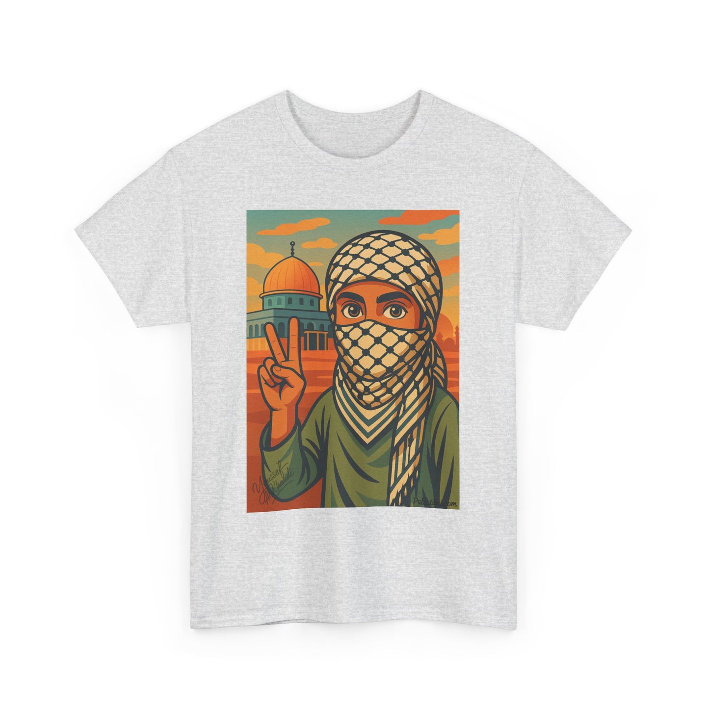 T shirt Palestine - "Paix & Héritage" - Impression Devant