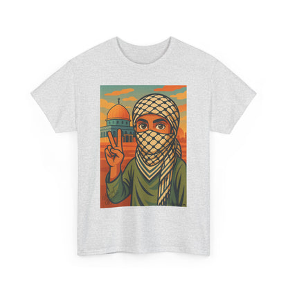 T shirt Palestine - "Paix & Héritage" - Impression Devant
