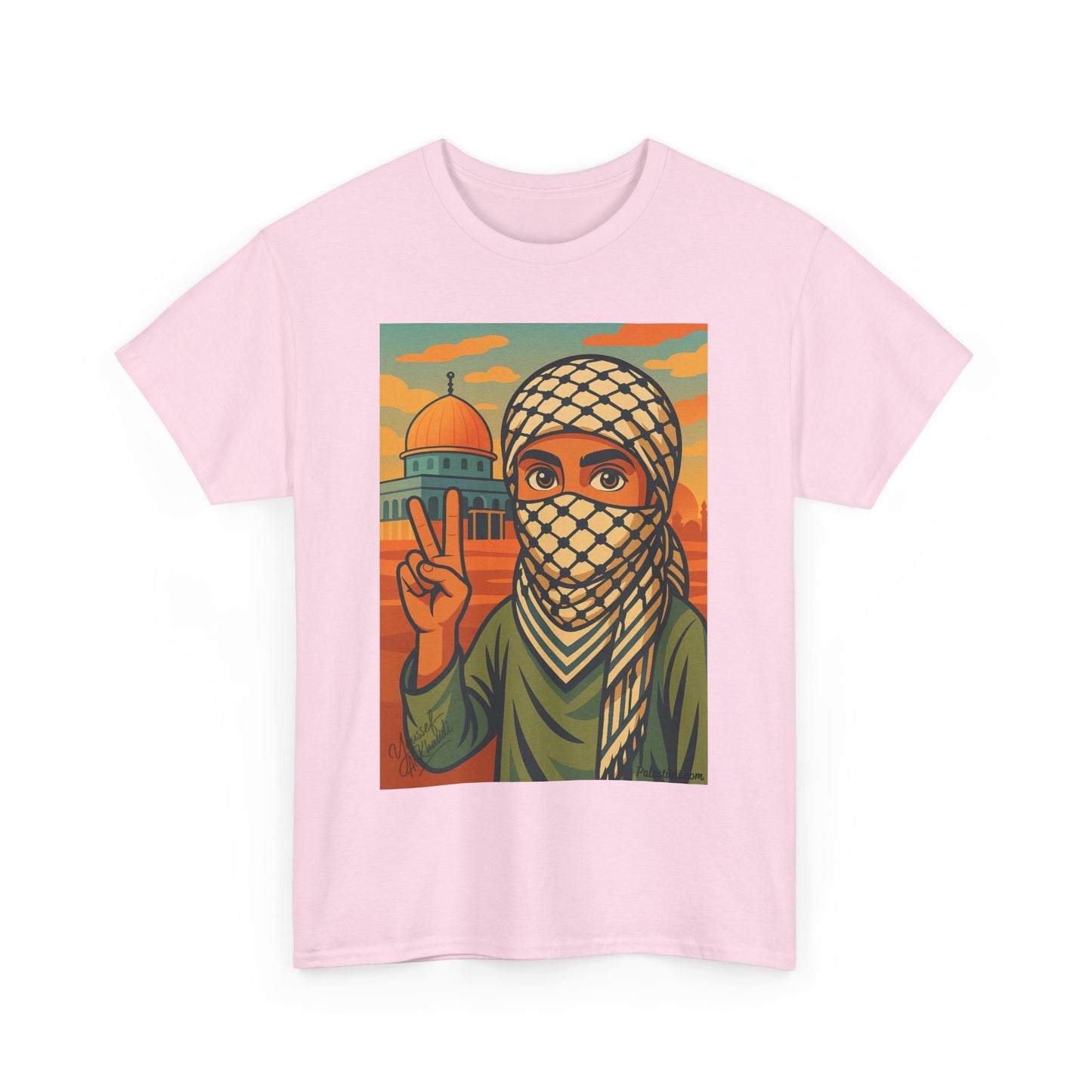 T shirt Palestine - "Paix & Héritage" - Impression Devant