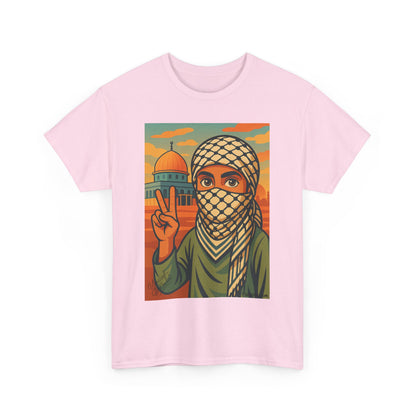 T shirt Palestine - "Paix & Héritage" - Impression Devant