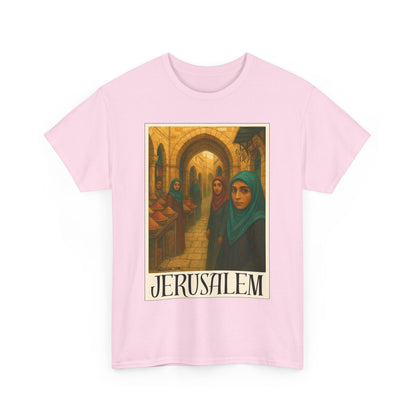T-shirt Palestine - "Le Souk de Jerusalem" - Impression Devant
