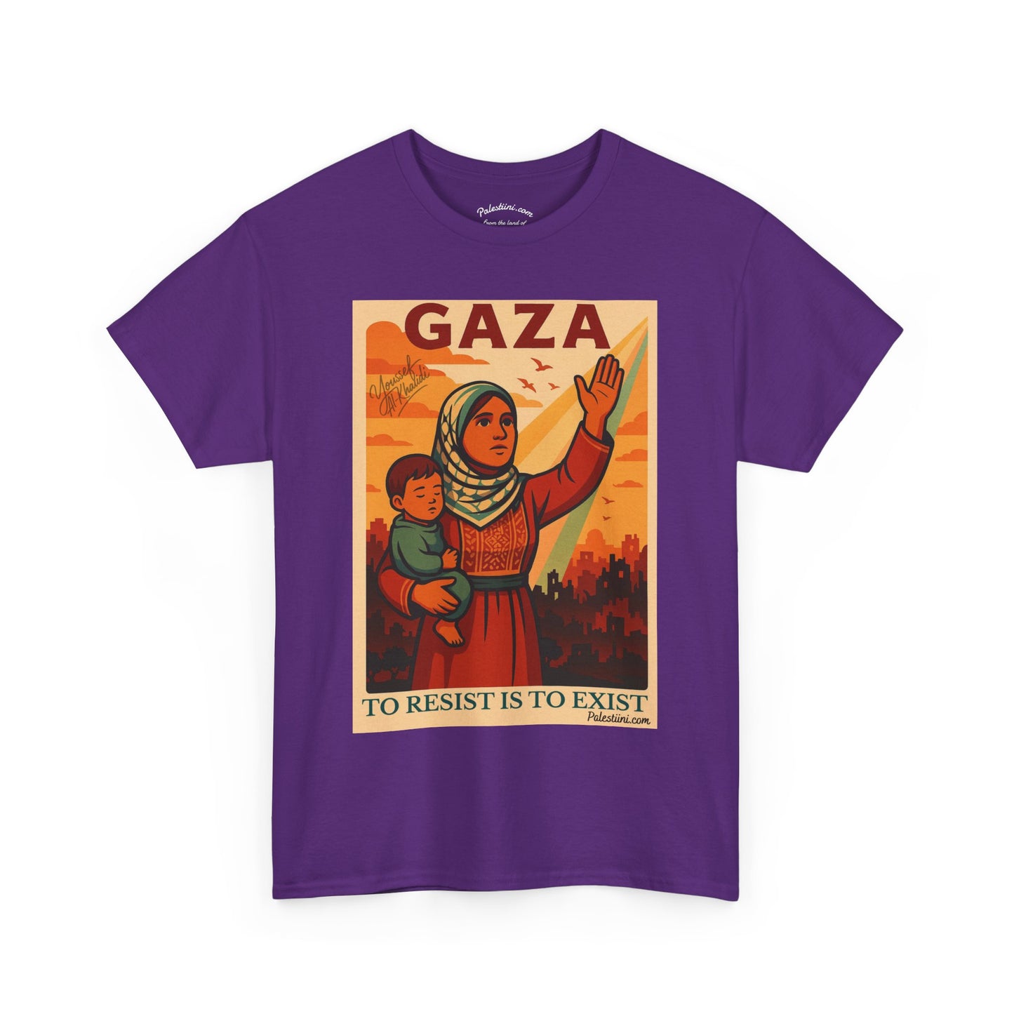 T-shirt Palestine - "Résister, c'est exister" - Impression Devant
