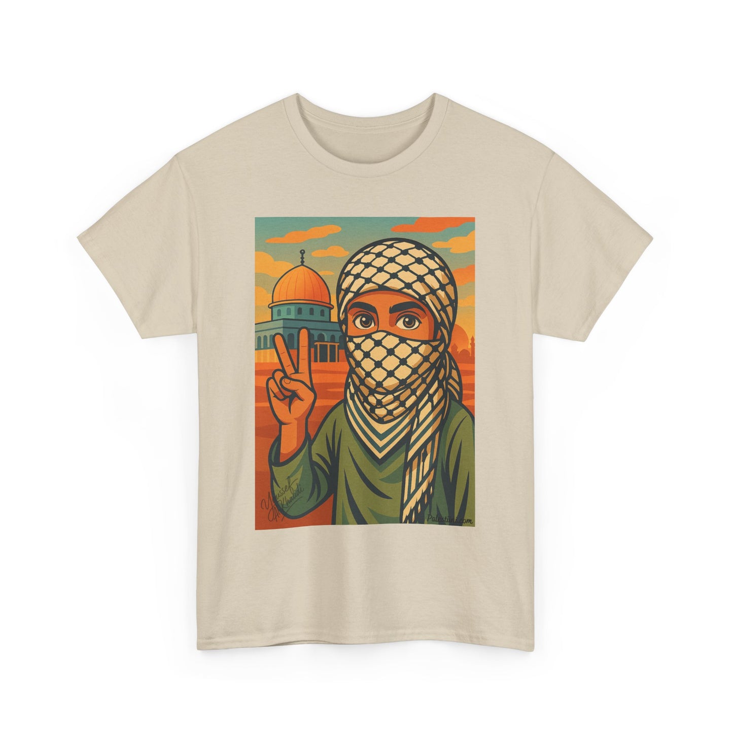 T shirt Palestine - "Paix & Héritage" - Impression Devant