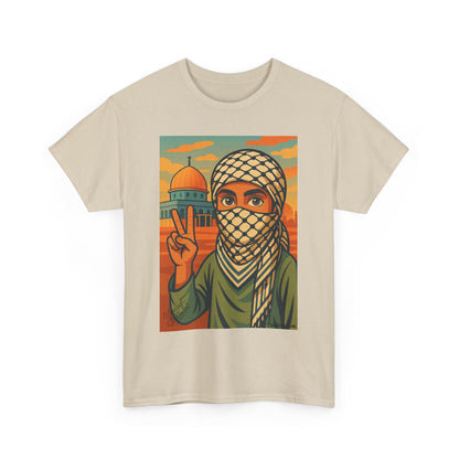 T shirt Palestine - "Paix & Héritage" - Impression Devant