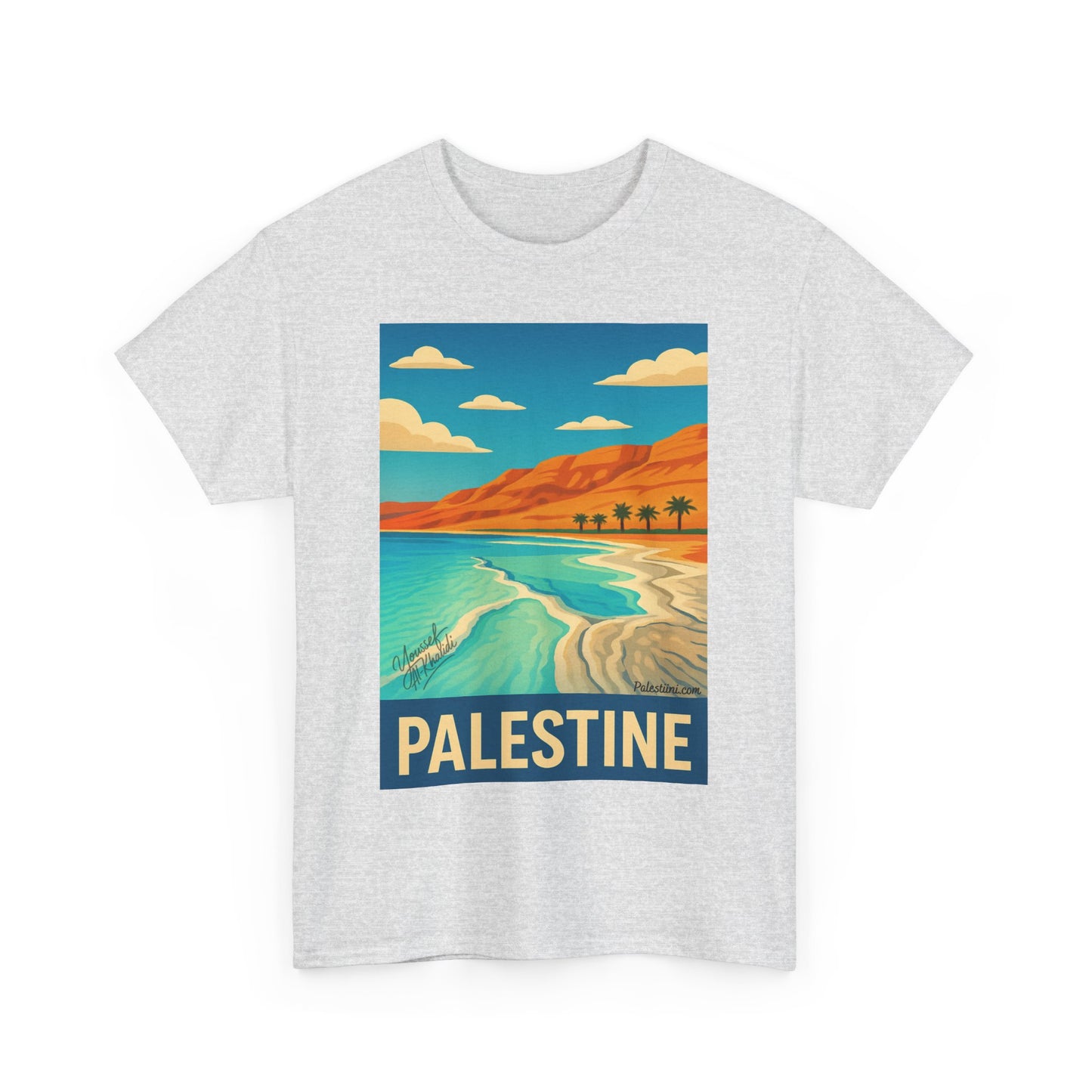 T-shirt Palestine - "Vagues de Palestine" - Impression Devant