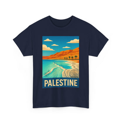 T-shirt Palestine - "Vagues de Palestine" - Impression Devant