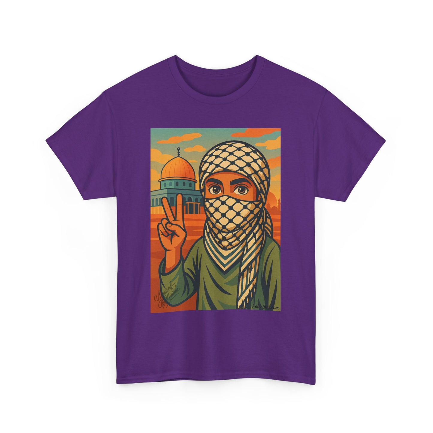 T shirt Palestine - "Paix & Héritage" - Impression Devant