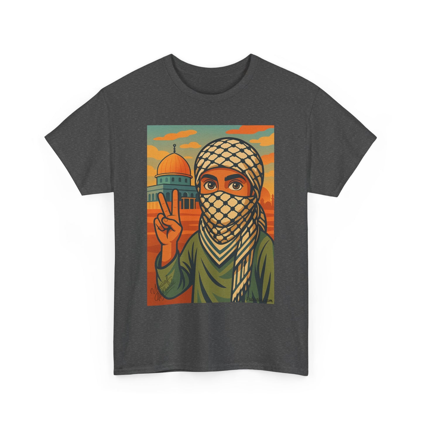 T shirt Palestine - "Paix & Héritage" - Impression Devant