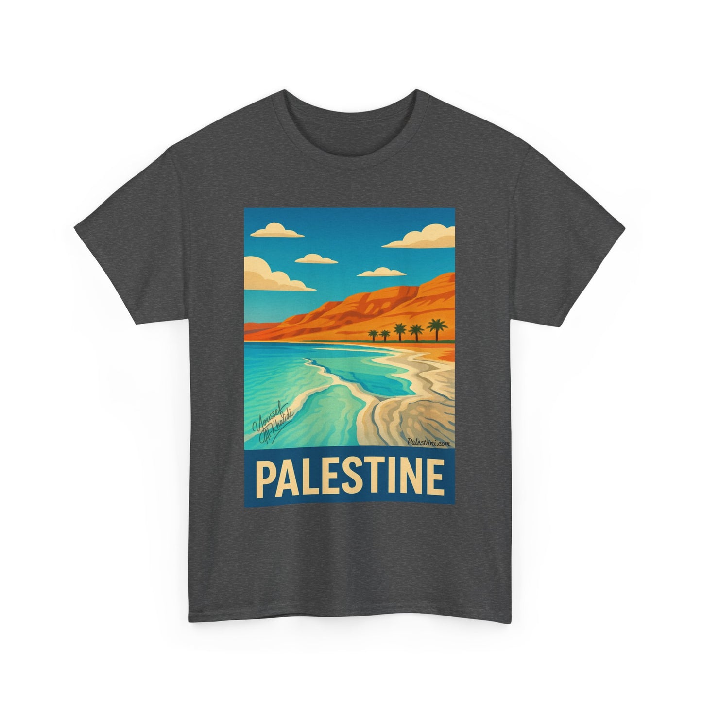 T-shirt Palestine - "Vagues de Palestine" - Impression Devant