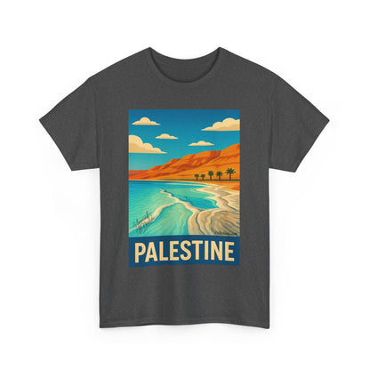 T-shirt Palestine - "Vagues de Palestine" - Impression Devant