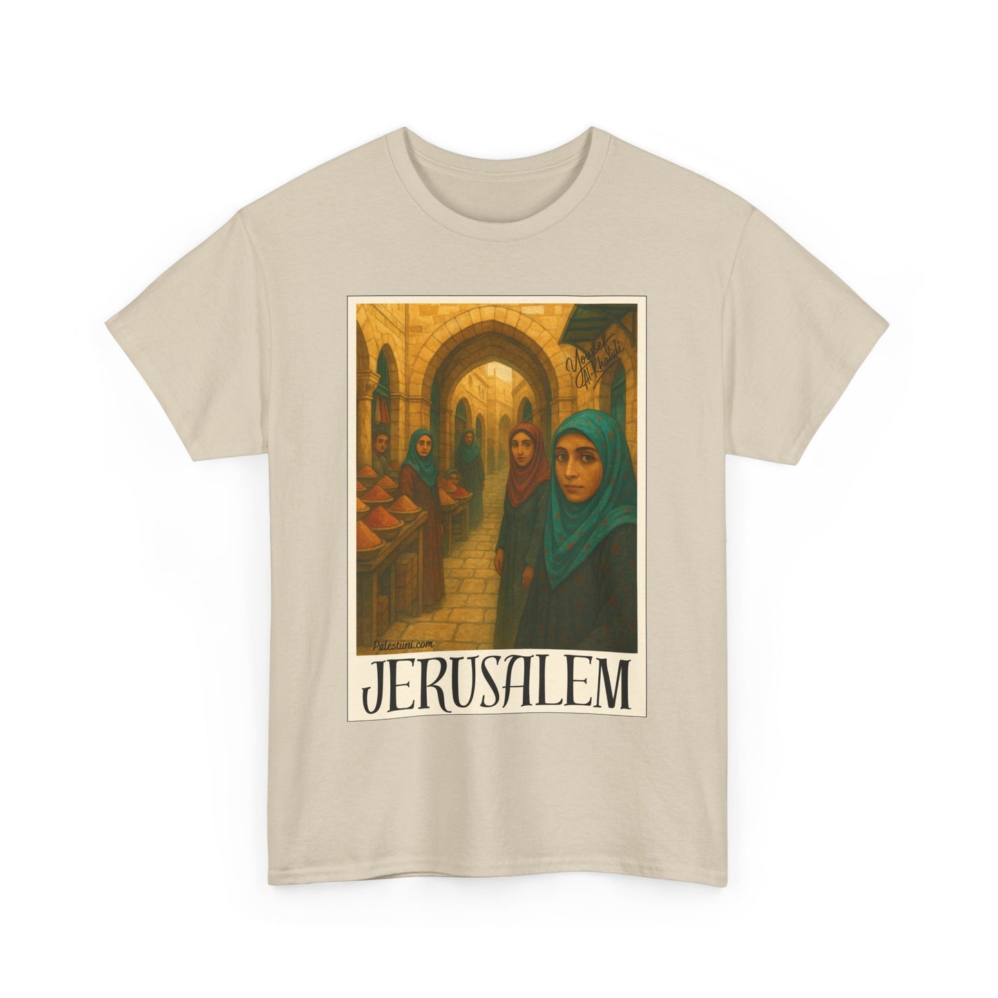 T-shirt Palestine - "Le Souk de Jerusalem" - Impression Devant