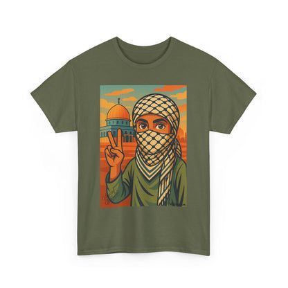 T shirt Palestine - "Paix & Héritage" - Impression Devant