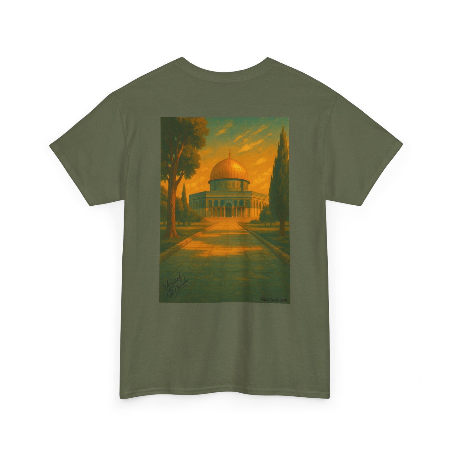 Palestine t shirt - "Al-Quds Eternelle" - Impression Dos et Cœur