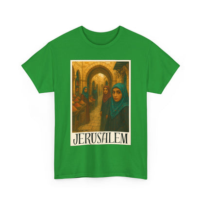 T-shirt Palestine - "Le Souk de Jerusalem" - Impression Devant