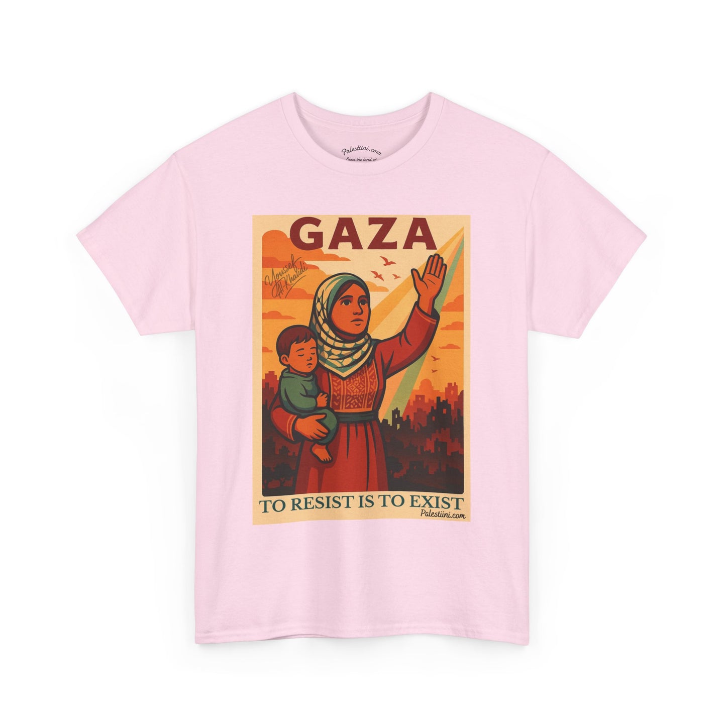 T-shirt Palestine - "Résister, c'est exister" - Impression Devant
