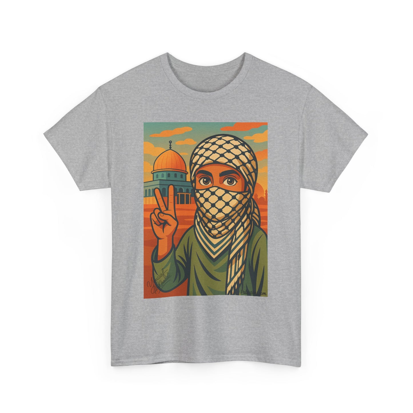 T shirt Palestine - "Paix & Héritage" - Impression Devant