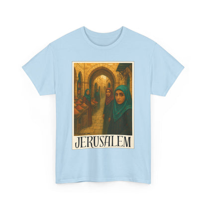 T-shirt Palestine - "Le Souk de Jerusalem" - Impression Devant