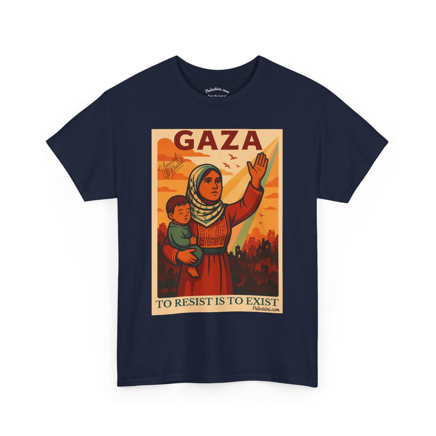 T-shirt Palestine - "Résister, c'est exister" - Impression Devant