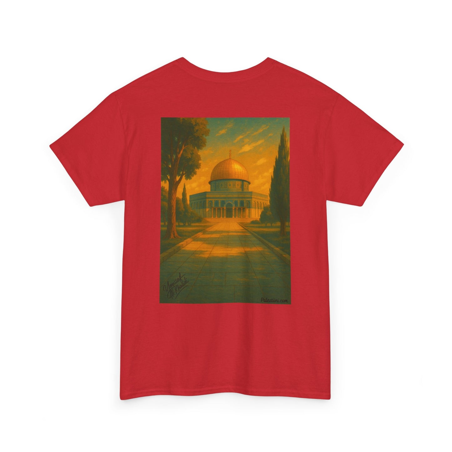 Palestine t shirt - "Al-Quds Eternelle" - Impression Dos et Cœur