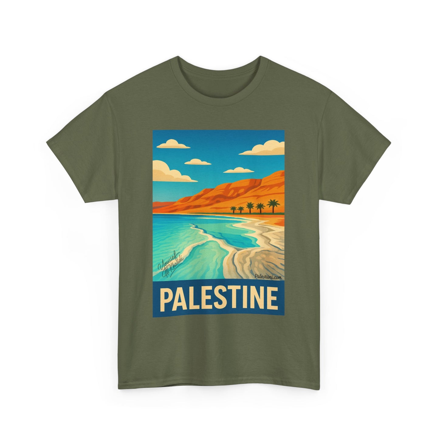 T-shirt Palestine - "Vagues de Palestine" - Impression Devant