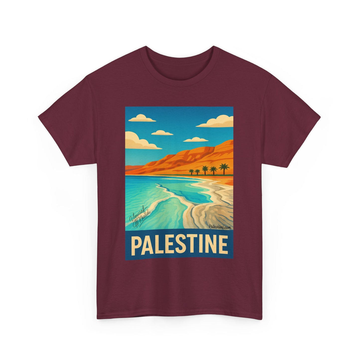 T-shirt Palestine - "Vagues de Palestine" - Impression Devant