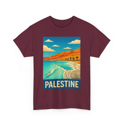 T-shirt Palestine - "Vagues de Palestine" - Impression Devant