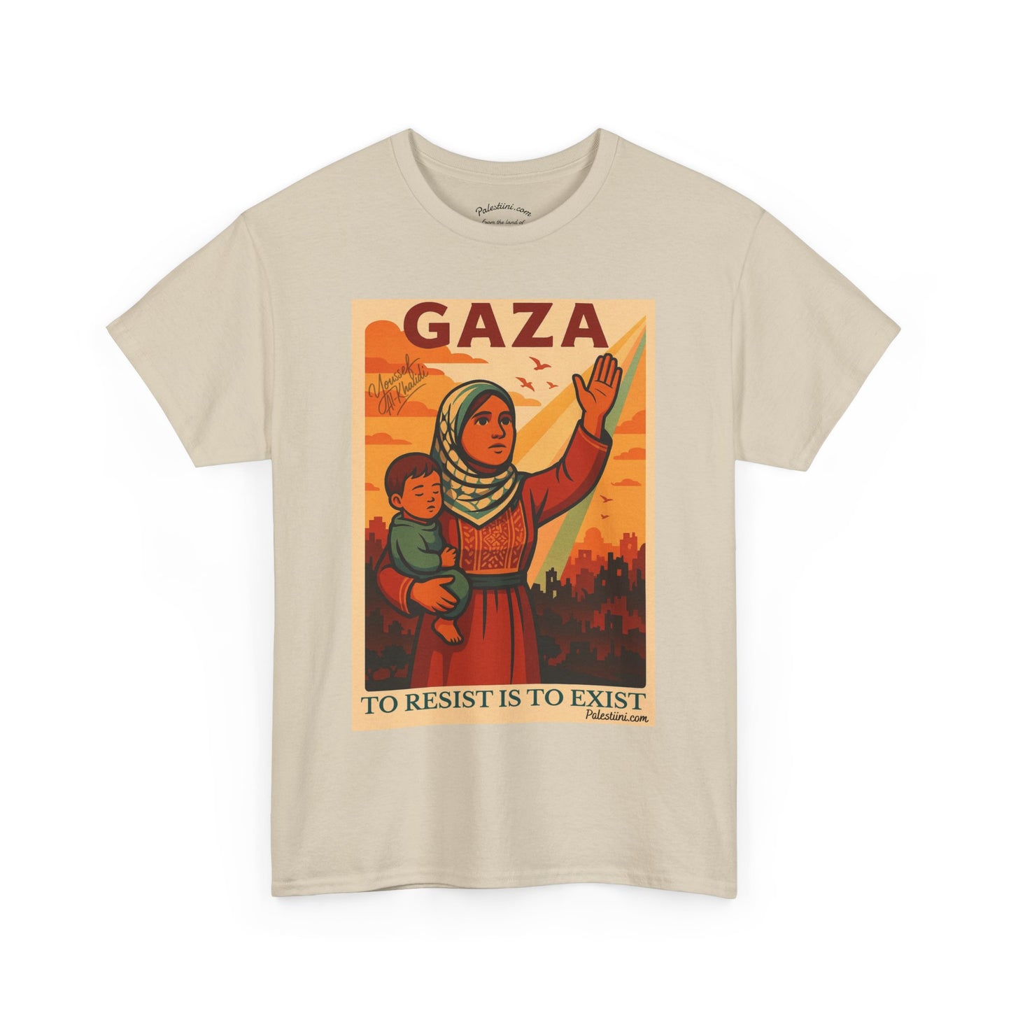 T-shirt Palestine - "Résister, c'est exister" - Impression Devant