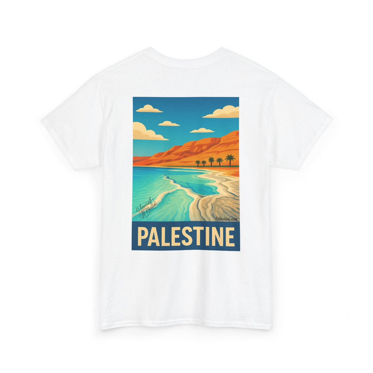 Tee shirt Palestine - "Vagues de Palestine" - Impression Dos