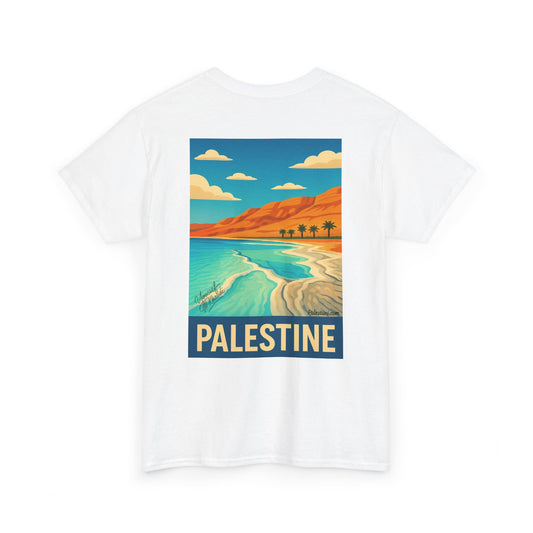 Tee shirt Palestine - "Vagues de Palestine" - Impression Dos