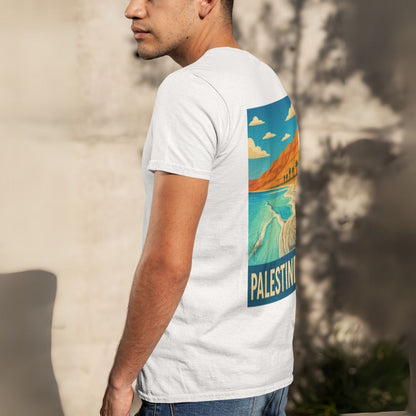 Tee shirt Palestine - "Vagues de Palestine" - Impression Dos