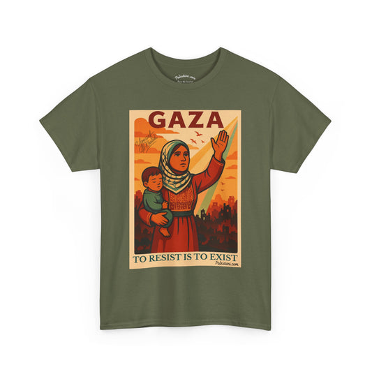 T-shirt Palestine - "Résister, c'est exister" - Impression Devant